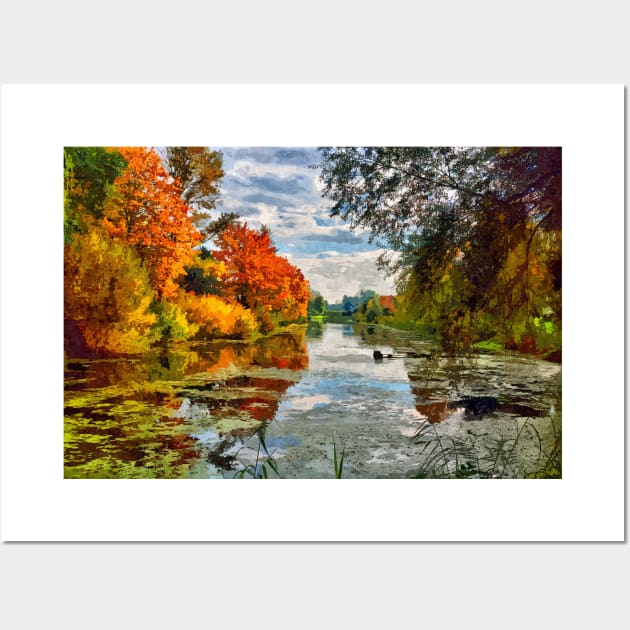 Lakeside Autumn Trees Wall Art by Alpenglow Workshop